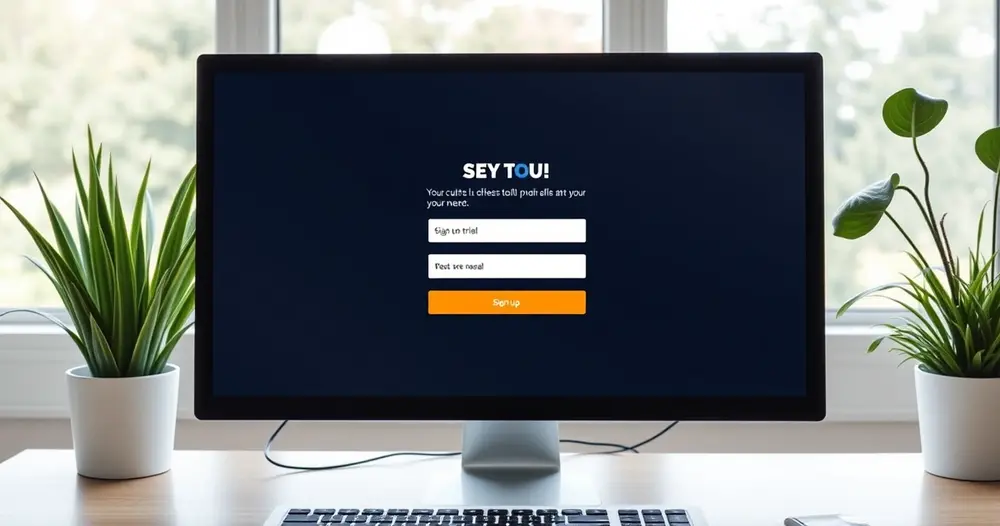 tela de computador exibindo formulário de cadastro para teste